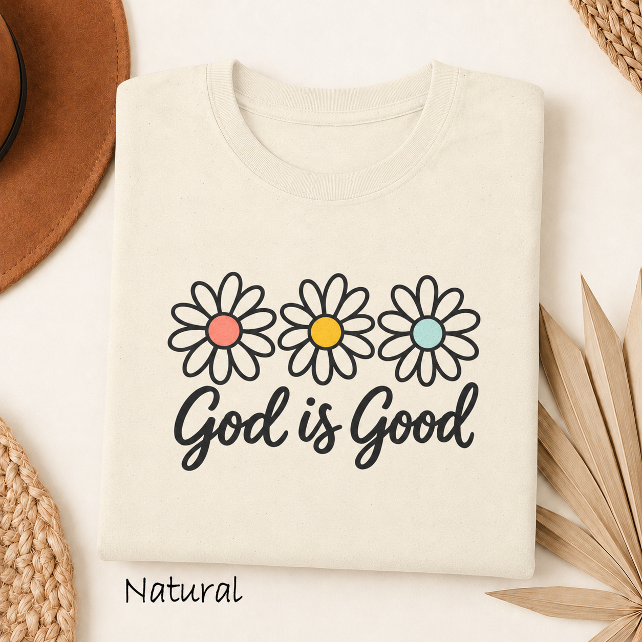 Natural God is Good floral T-shirt